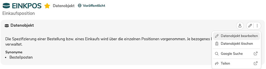 Datenobjekte | dataspot. Software Handbuch