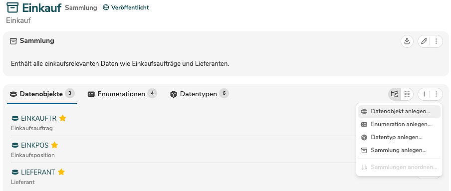 Datenobjekte | dataspot. Software Handbuch